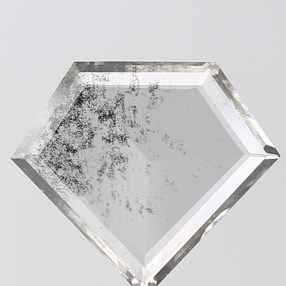 Loose Diamond - SHIELD 2.77ct Salt and Pepper I2: Loose Diamond - SHIELD 2.77ct Salt and Pepper I2 Source: This is a real non-mined Diamond that has been grown in a lab Shape: SHIELD Carats: 2.77 Color: Salt and Pepper Certification: NONE Video: