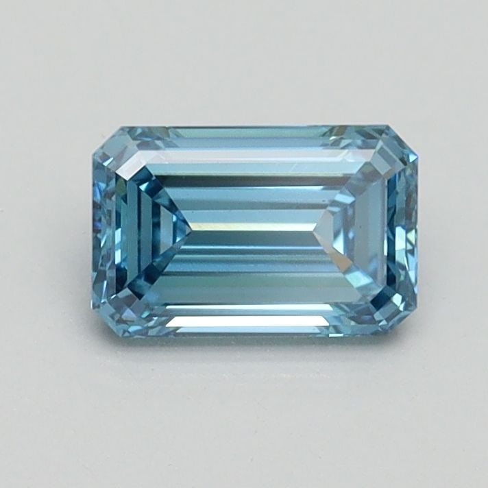 Loose Diamond - EMERALD 0.7ct Fancy Vivid Blue VS1: Loose Diamond - EMERALD 0.7ct Fancy Vivid Blue VS1 Source: This is a real non-mined Diamond that has been grown in a lab Shape: EMERALD Carats: 0.7 Color: Fancy Vivid Blue Certification: IGI Video: