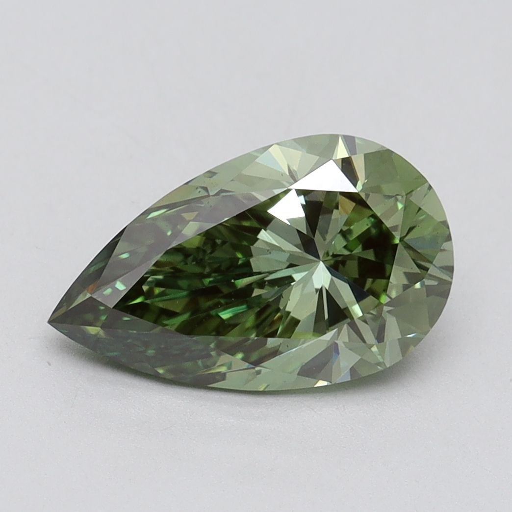Loose Diamond - PEAR 2.0ct Fancy Vivid Green VS2: Loose Diamond - PEAR 2.0ct Fancy Vivid Green VS2 Source: This is a real non-mined Diamond that has been grown in a lab Shape: PEAR Carats: 2.0 Color: Fancy Vivid Green Certification: IGI Video:
