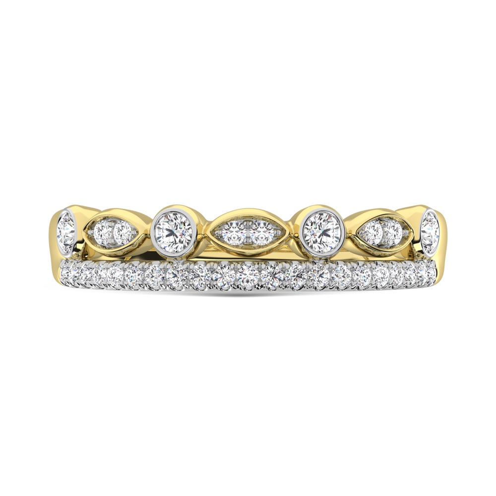14K Yellow Gold Diamond 1/3 Ct.Tw. Stackable Ring - 2