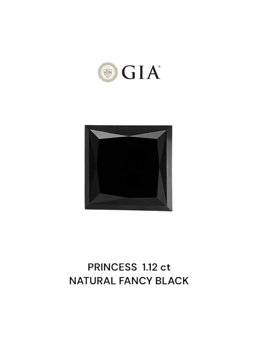 Loose Diamond - PRINCESS 1.12ct Fancy Black VVS2: Loose Diamond - PRINCESS 1.12ct Fancy Black VVS2 Source: Natural Shape: PRINCESS Carats: 1.12 Color: Fancy Black Certification: GIA Video: