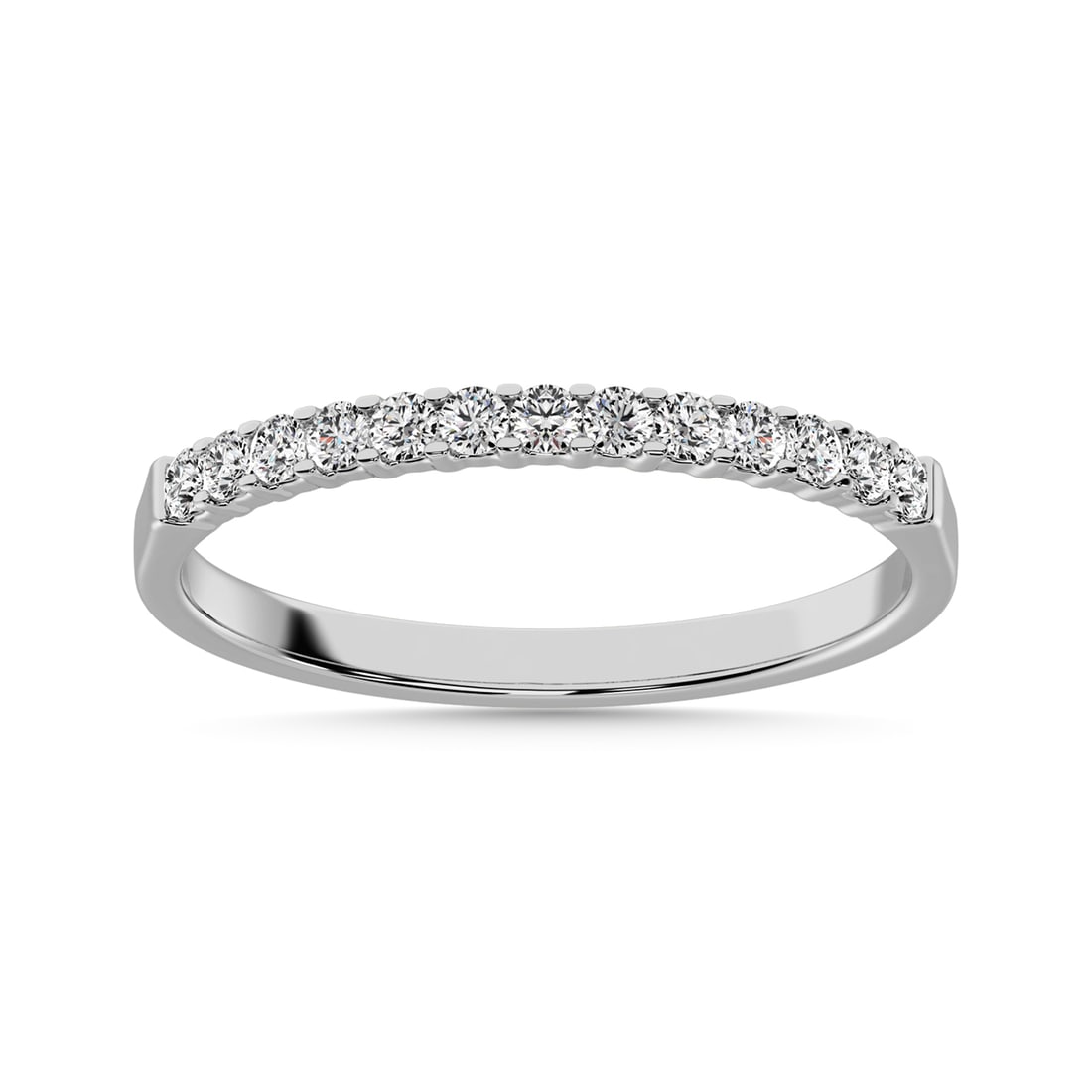 Diamond 1/5 Ct.Tw. Ladies Wedding Band in 14K White Gold: Diamond 1/5 Ct.Tw. Ladies Wedding Band in 14K White Gold 14k White Gold Stone Color: G-h Stone Clarity: Si2 Each ring is presented in standard size 6.5. Complimentary resizing is available between siz
