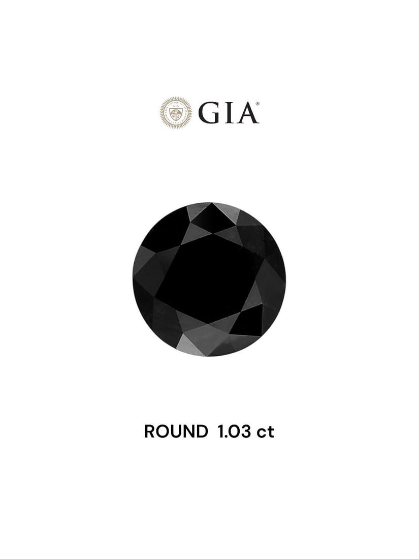 Loose Diamond - ROUND 1.03ct Fancy Black VVS2: Loose Diamond - ROUND 1.03ct Fancy Black VVS2 Source: Natural Shape: ROUND Carats: 1.03 Color: Fancy Black Certification: GIA Video: