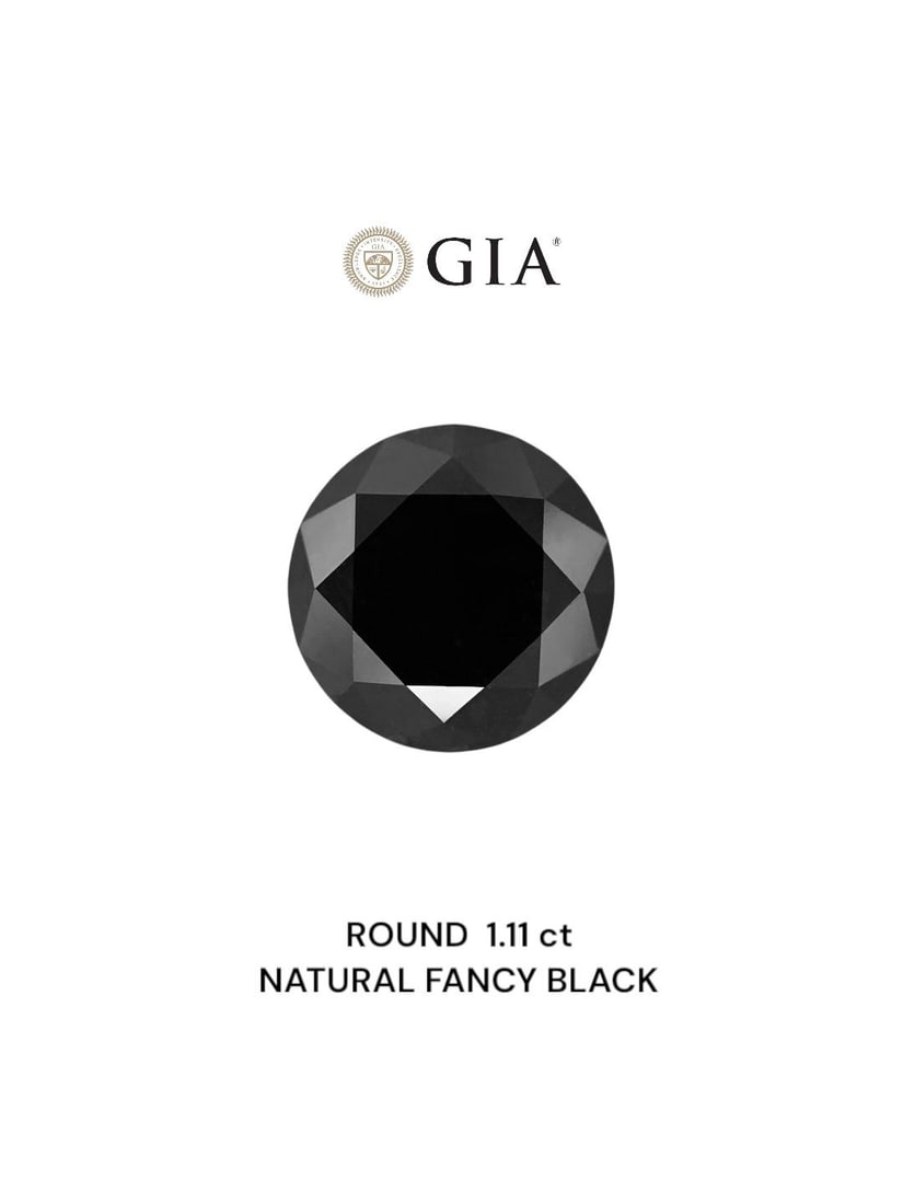 Loose Diamond - ROUND 1.11ct Fancy Black VVS2: Loose Diamond - ROUND 1.11ct Fancy Black VVS2 Source: Natural Shape: ROUND Carats: 1.11 Color: Fancy Black Certification: GIA Video: