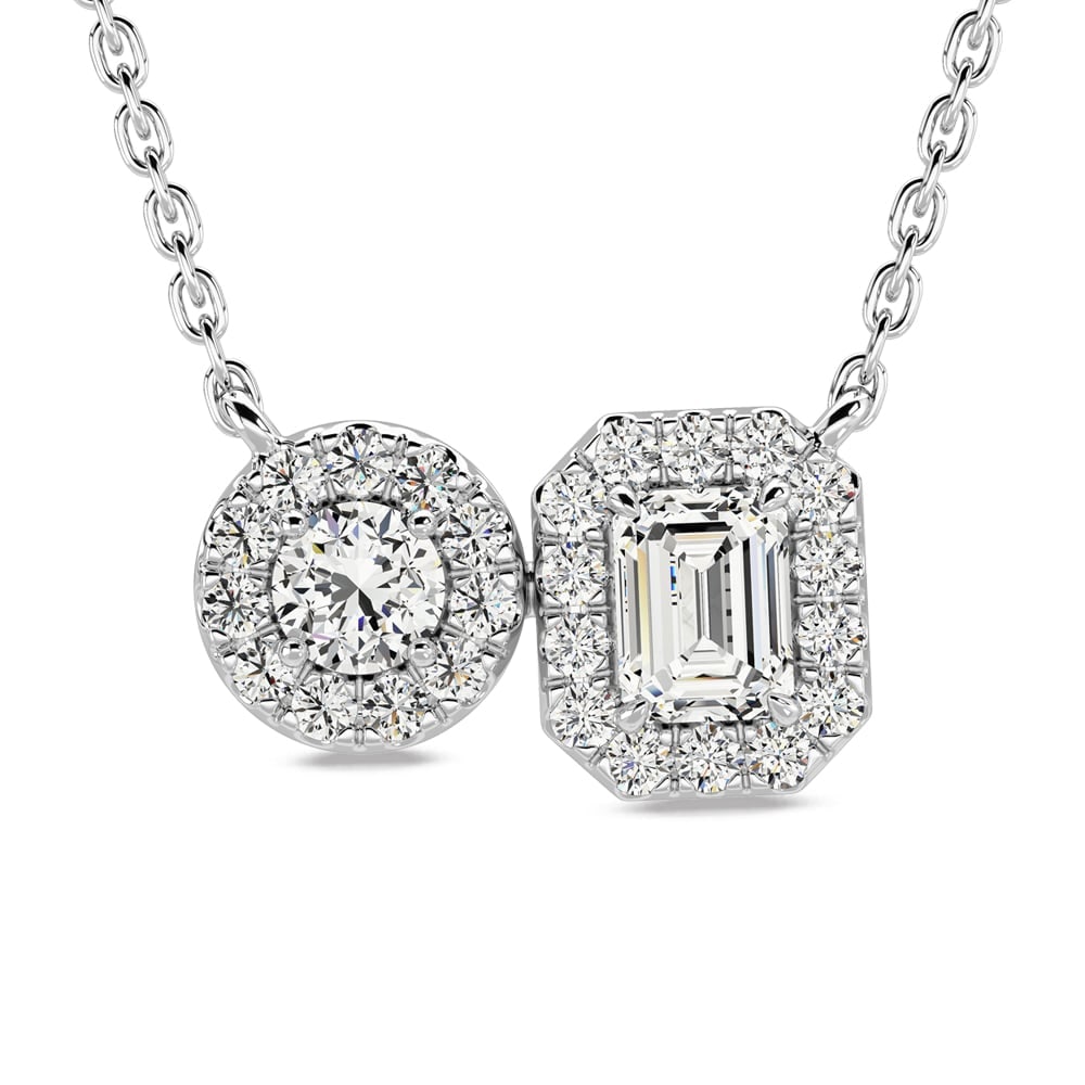 14K White Gold Diamond 1/2 Ct.Tw Fashion Necklace: 14K White Gold Diamond 1/2 Ct.Tw Fashion Necklace 14k White Gold Stone Color: G-h Stone Clarity: Si Unless otherwise specified, pendants that include a chain are paired with our standard 18-inch lengt
