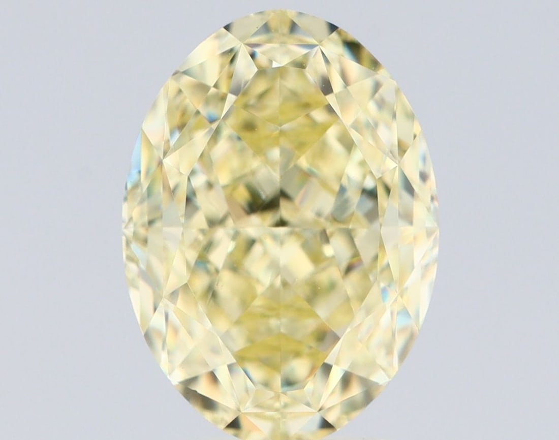 Loose Diamond - OVAL 5.02ct Fancy Light Yellow VS2: Loose Diamond - OVAL 5.02ct Fancy Light Yellow VS2 Source: Natural Shape: OVAL Carats: 5.02 Color: Fancy Light Yellow Certification: GIA Video: