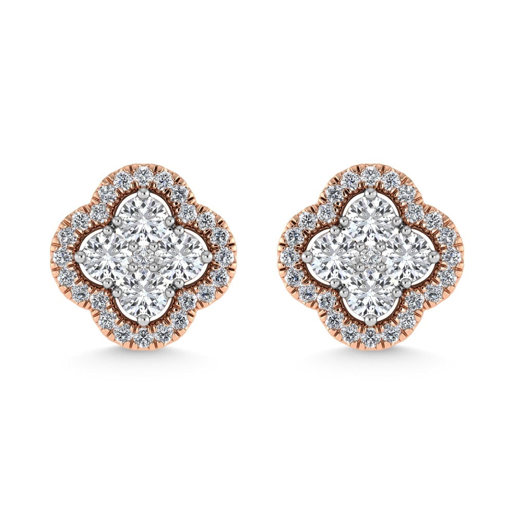 14K Rose Gold 1/2 Ct.Tw. Diamond Fashion Earrings (1 of 3)