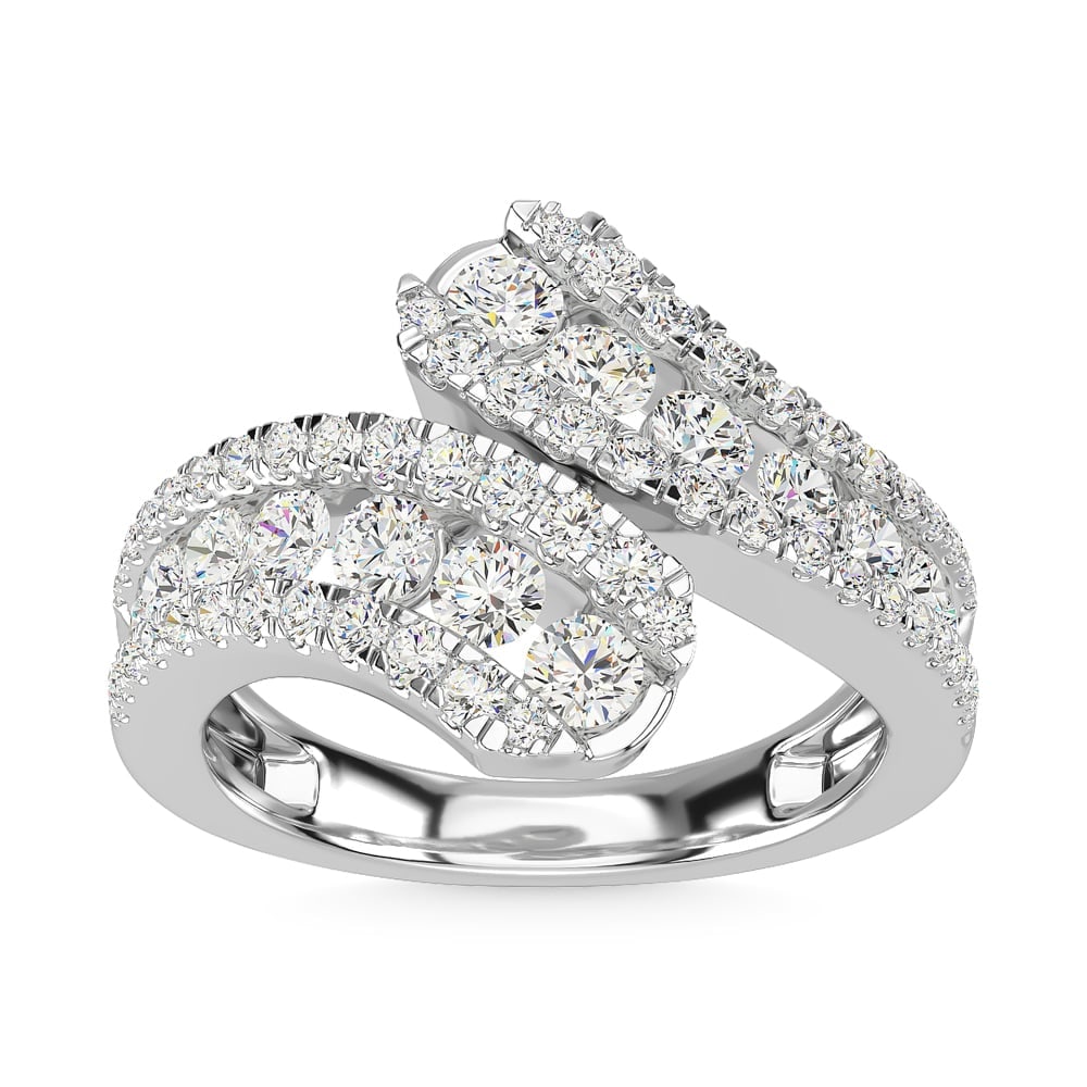 14K White Gold Diamond 1 1/2 Ct.Tw. Fashion Ring: 14K White Gold Diamond 1 1/2 Ct.Tw. Fashion Ring 14k White Gold Stone Color: G-h Stone Clarity: Si1 Each ring is presented in standard size 6.5. Complimentary resizing is available between sizes 510