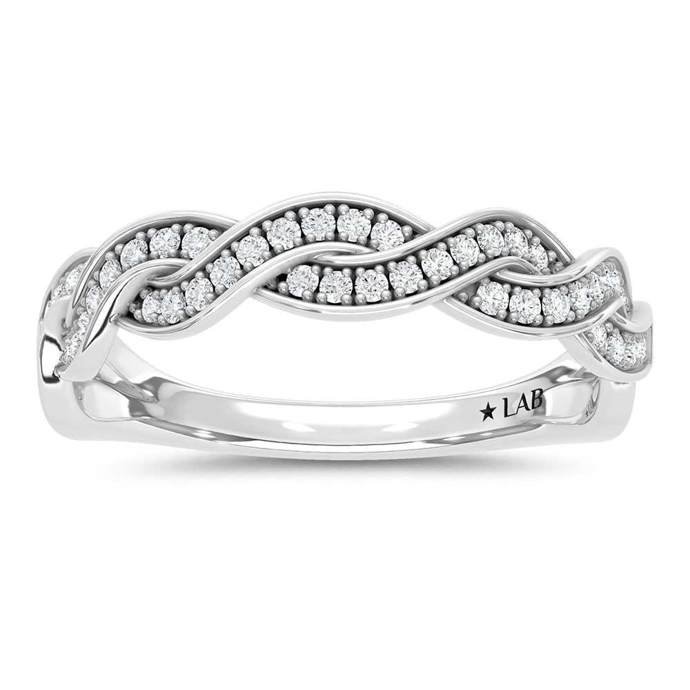 14K White Gold 1/5 Ct.Tw. Lab Grown Diamond Fashion Band: 14K White Gold 1/5 Ct.Tw. Lab Grown Diamond Fashion Band Add subtle sparkle to your everyday style with this 14K white gold fashion band, featuring 1/5 carat total weight of brilliant lab-grown diamon