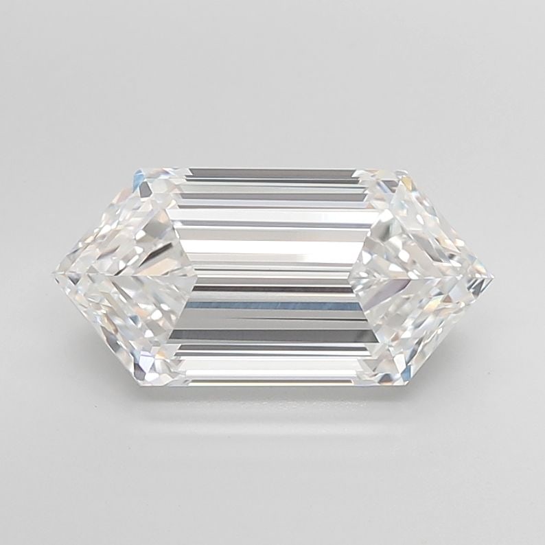 Loose Diamond - HEXAGONAL 6.54ct E VVS2: Loose Diamond - HEXAGONAL 6.54ct E VVS2 Source: This is a real non-mined Diamond that has been grown in a lab Shape: HEXAGONAL Carats: 6.54 Color: E Clarity: VVS2 Certification: IGI Video: