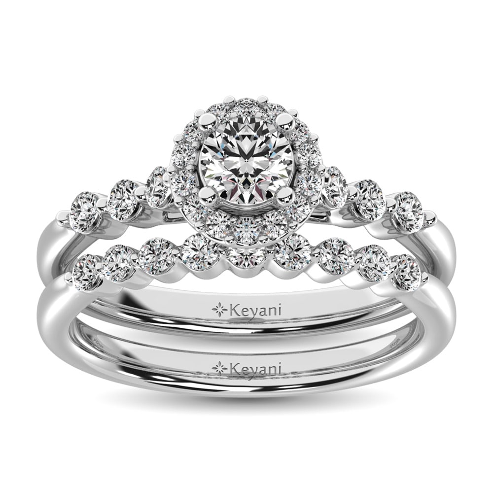Diamond 1 Ct.Tw. Bridal Ring in 14K White Gold: Diamond 1 Ct.Tw. Bridal Ring in 14K White Gold 14k White Gold Stone Color: G-h Stone Clarity: Si2 Each ring is presented in standard size 6.5. Complimentary resizing is available between sizes 510 (in