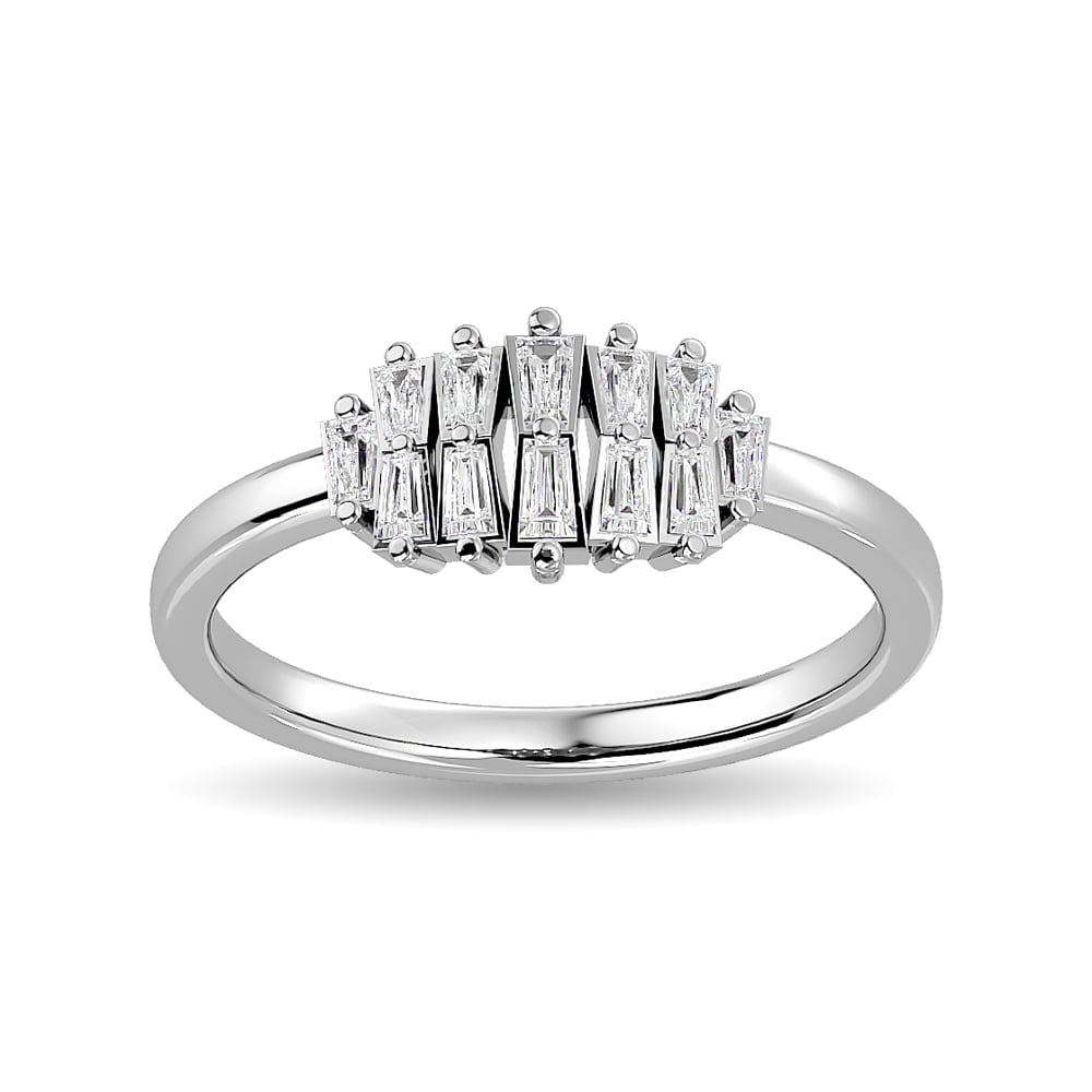 Diamond 1/4 Ct.Tw. Fashion Ring in 10K White Gold: Diamond 1/4 Ct.Tw. Fashion Ring in 10K White Gold 10k White Gold Stone Color: G-h Stone Clarity: I2 Each ring is presented in standard size 6.5. Complimentary resizing is available between sizes 510 (