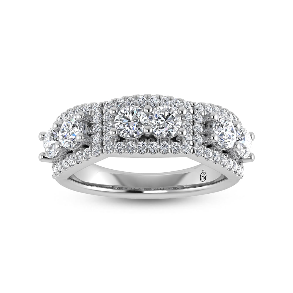 14K White Gold Diamond 1 1/3 Ct.Tw. Fashion Ring: 14K White Gold Diamond 1 1/3 Ct.Tw. Fashion Ring 14k White Gold Stone Color: G-h Stone Clarity: Si2 Each ring is presented in standard size 6.5. Complimentary resizing is available between sizes 510 (