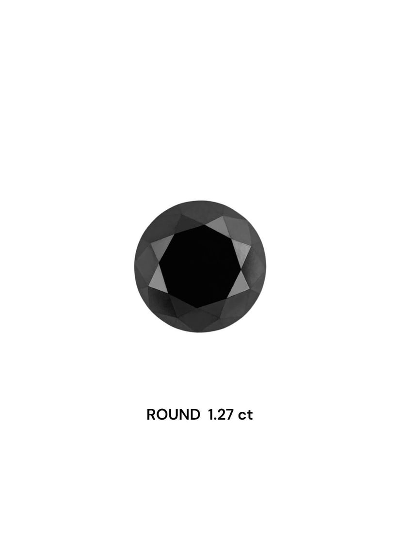 Loose Diamond - ROUND 1.27ct Black: Loose Diamond - ROUND 1.27ct Black Source: Natural Shape: ROUND Carats: 1.27 Color: Black Certification: IGI Video: