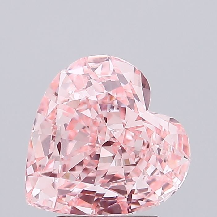 Loose Diamond - HEART 2.53ct Fancy Vivid Pink VS1: Loose Diamond - HEART 2.53ct Fancy Vivid Pink VS1 Source: This is a real non-mined Diamond that has been grown in a lab Shape: HEART Carats: 2.53 Color: Fancy Vivid Pink Certification: IGI Video: