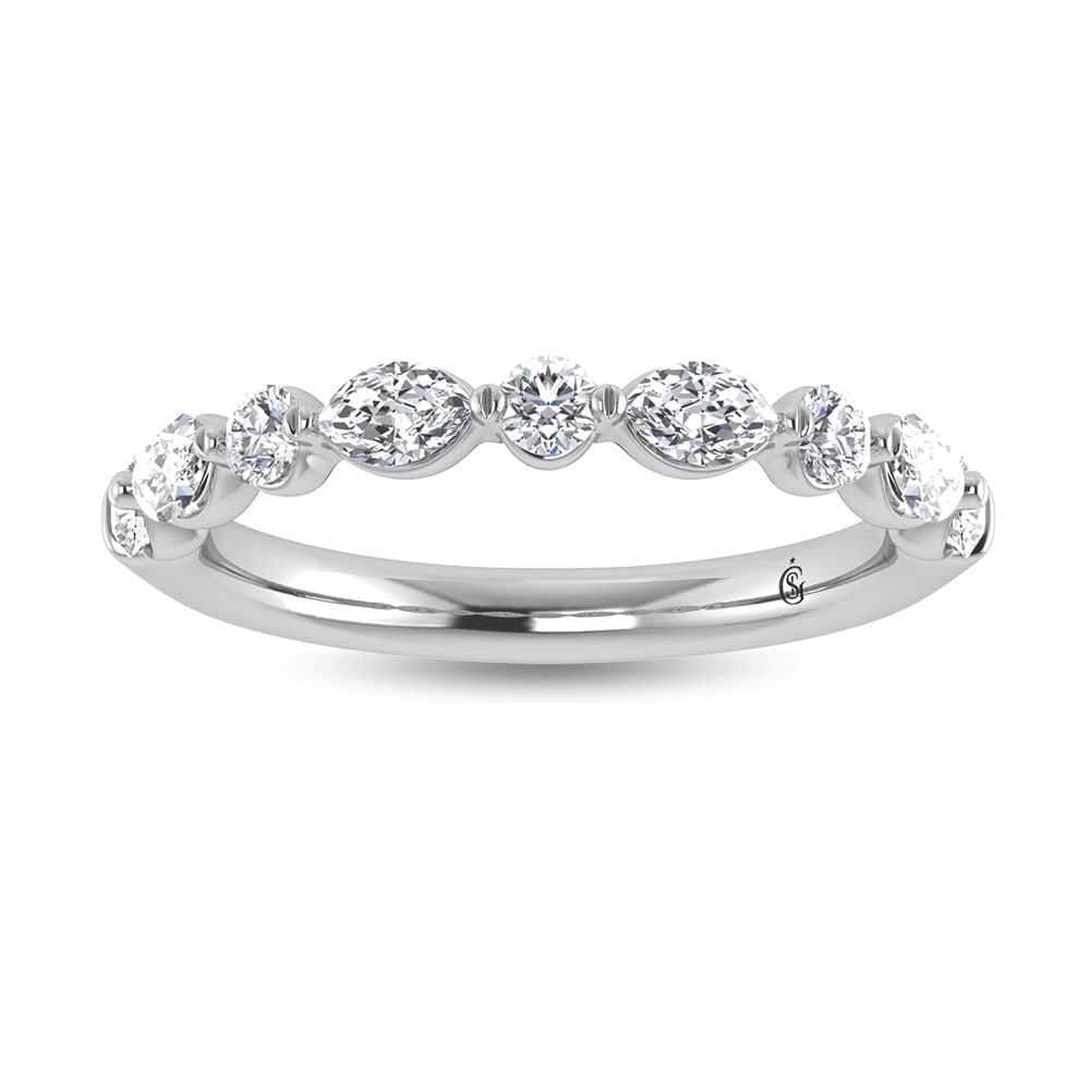 14K White Gold Lab Grown Diamond 1/2 Ct.Tw. Stackable Band: 14K White Gold Lab Grown Diamond 1/2 Ct.Tw. Stackable Band Designed to complement your unique style, the 14K White Gold Lab Grown Diamond Stackable Band features 1/2 Ct. of dazzling lab-grown diamonds