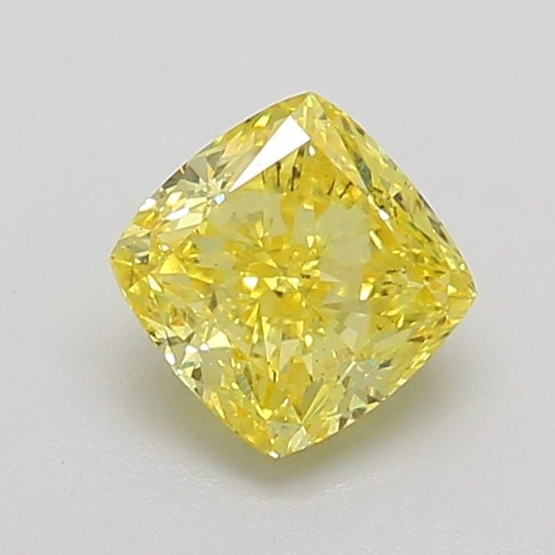 Loose Diamond - CUSHION MODIFIED 1.54ct Fancy Vivid Yellow SI1: Loose Diamond - CUSHION MODIFIED 1.54ct Fancy Vivid Yellow SI1 Source: This is a real non-mined Diamond that has been grown in a lab Shape: CUSHION MODIFIED Carats: 1.54 Color: Fancy Vivid Yellow Cert