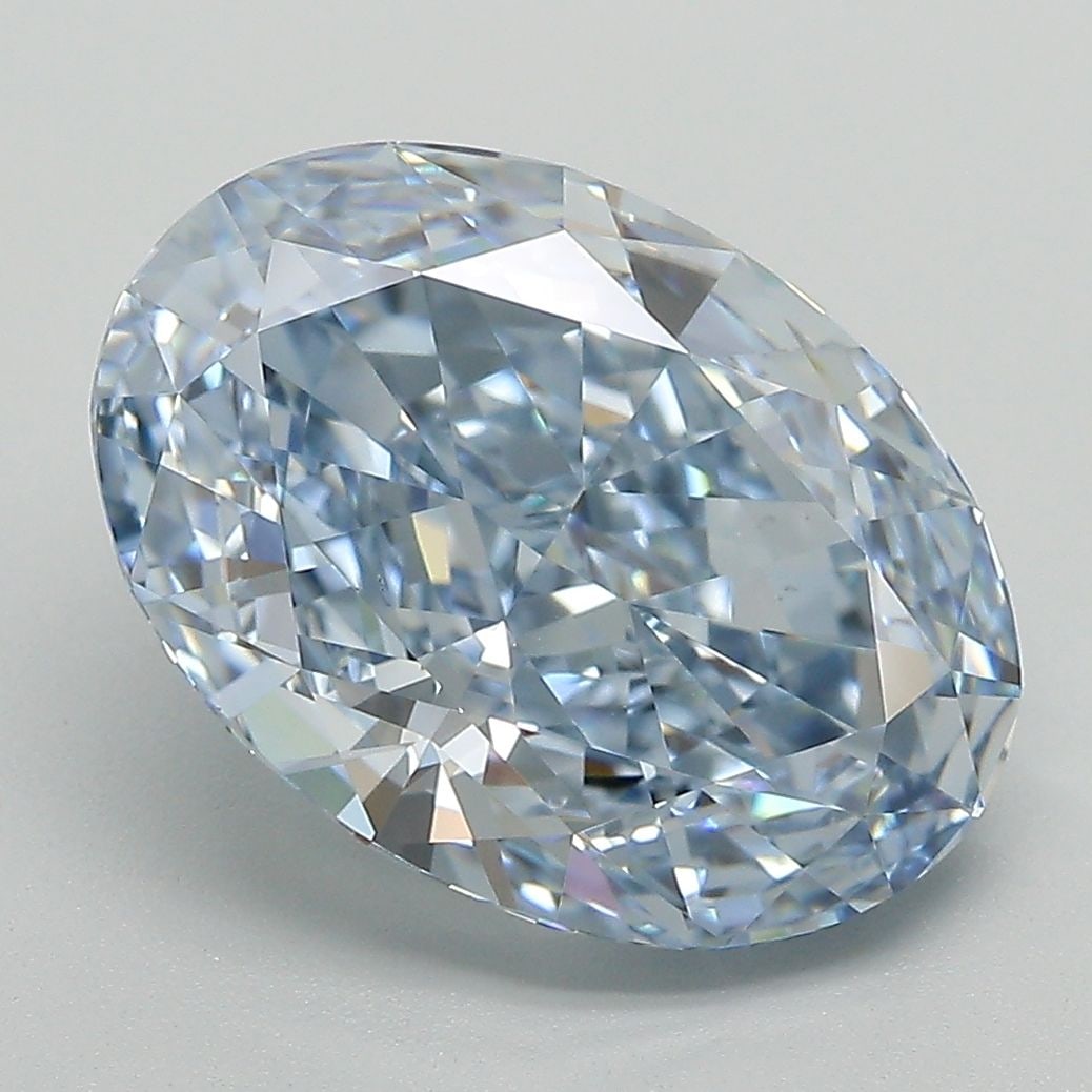 Loose Diamond - OVAL 5.54ct Fancy Intense Blue VS1: Loose Diamond - OVAL 5.54ct Fancy Intense Blue VS1 Source: This is a real non-mined Diamond that has been grown in a lab Shape: OVAL Carats: 5.54 Color: Fancy Intense Blue Certification: IGI Video: