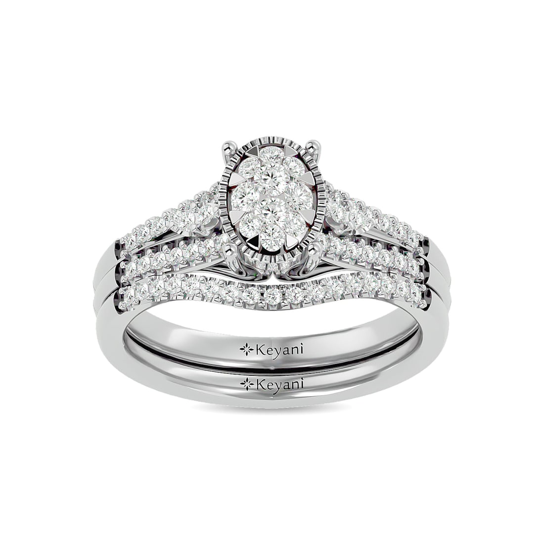 Diamond 1/2 Ct.tw Bridal Ring in 14K White Gold: Diamond 1/2 Ct.tw Bridal Ring in 14K White Gold 14k White Gold Stone Color: G-h Stone Clarity: I1 Each ring is presented in standard size 6.5. Complimentary resizing is available between sizes 510 (in