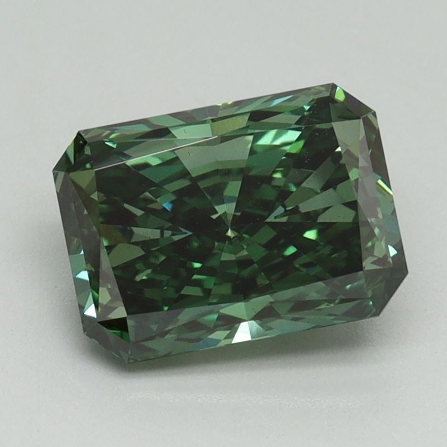 Loose Diamond - RADIANT 2.0ct Fancy Vivid Green VS1: Loose Diamond - RADIANT 2.0ct Fancy Vivid Green VS1 Source: This is a real non-mined Diamond that has been grown in a lab Shape: RADIANT Carats: 2.0 Color: Fancy Vivid Green Certification: IGI