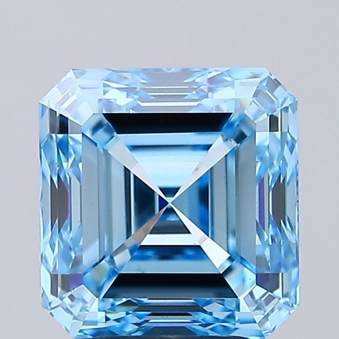 Loose Diamond - ASSCHER 4.03ct Fancy Vivid Blue VS1: Loose Diamond - ASSCHER 4.03ct Fancy Vivid Blue VS1 Source: This is a real non-mined Diamond that has been grown in a lab Shape: ASSCHER Carats: 4.03 Color: Fancy Vivid Blue Certification: IGI