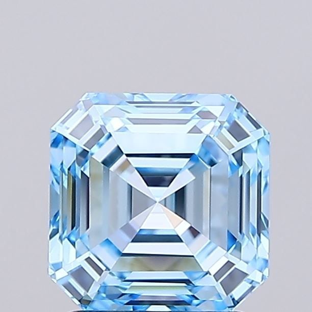 Loose Diamond - ASSCHER 1.61ct Fancy Vivid Blue VVS1: Loose Diamond - ASSCHER 1.61ct Fancy Vivid Blue VVS1 Source: This is a real non-mined Diamond that has been grown in a lab Shape: ASSCHER Carats: 1.61 Color: Fancy Vivid Blue Certification: IGI