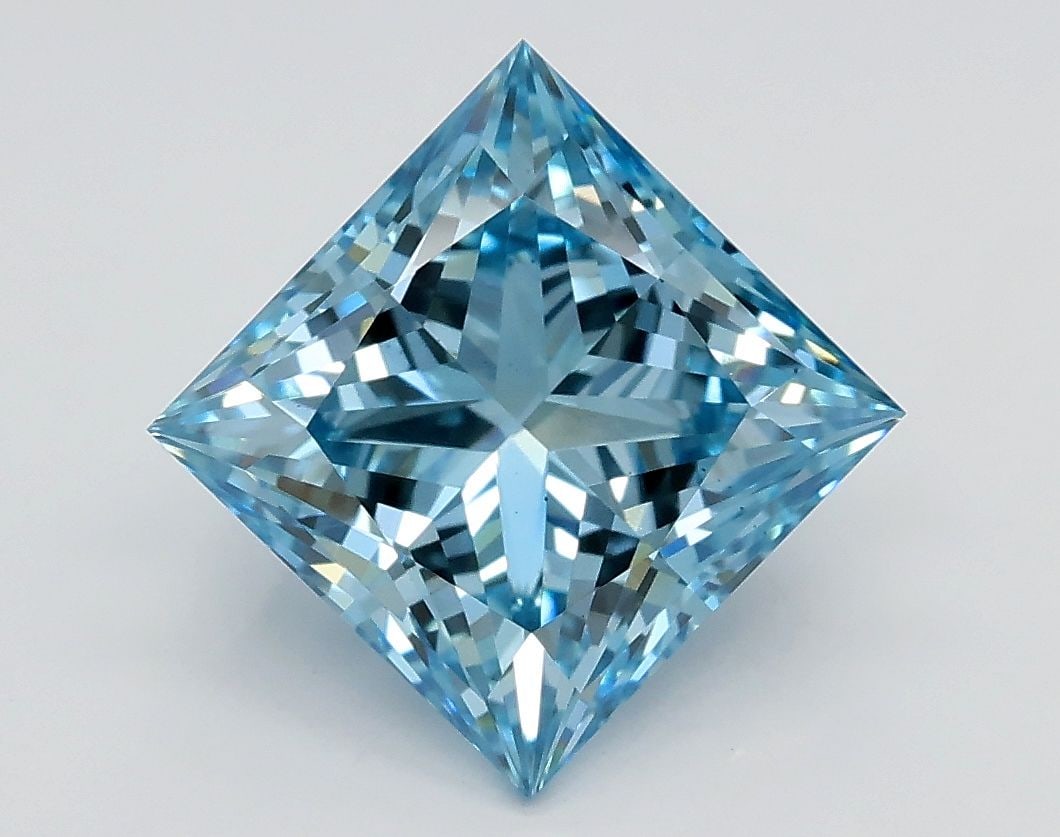 Loose Diamond - PRINCESS 2.32ct Fancy Intense Blue VS2: Loose Diamond - PRINCESS 2.32ct Fancy Intense Blue VS2 Source: This is a real non-mined Diamond that has been grown in a lab Shape: PRINCESS Carats: 2.32 Color: Fancy Intense Blue Certification: IGI