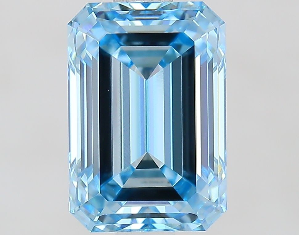 Loose Diamond - EMERALD 2.1ct Fancy Vivid Blue VS1: Loose Diamond - EMERALD 2.1ct Fancy Vivid Blue VS1 Source: This is a real non-mined Diamond that has been grown in a lab Shape: EMERALD Carats: 2.1 Color: Fancy Vivid Blue Certification: IGI Video: