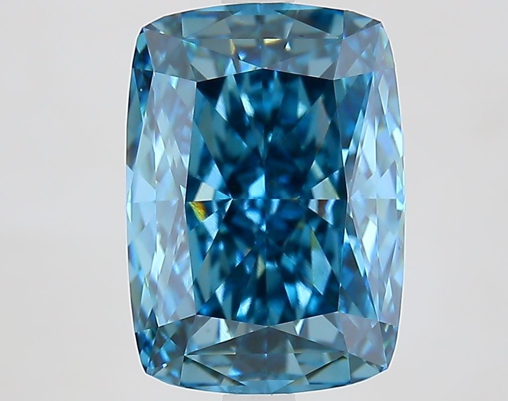 Loose Diamond - CUSHION MODIFIED 5.1ct Fancy Vivid Blue VS1: Loose Diamond - CUSHION MODIFIED 5.1ct Fancy Vivid Blue VS1 Source: This is a real non-mined Diamond that has been grown in a lab Shape: CUSHION MODIFIED Carats: 5.1 Color: Fancy Vivid Blue Certificat