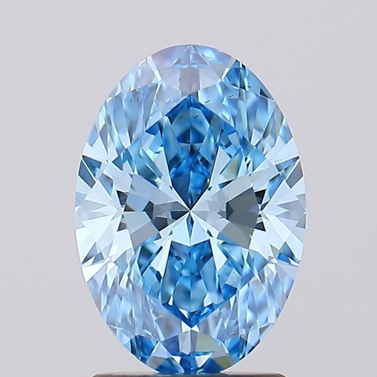 Loose Diamond - OVAL 1.72ct Fancy Vivid Blue VS2: Loose Diamond - OVAL 1.72ct Fancy Vivid Blue VS2 Source: This is a real non-mined Diamond that has been grown in a lab Shape: OVAL Carats: 1.72 Color: Fancy Vivid Blue Certification: IGI Video: