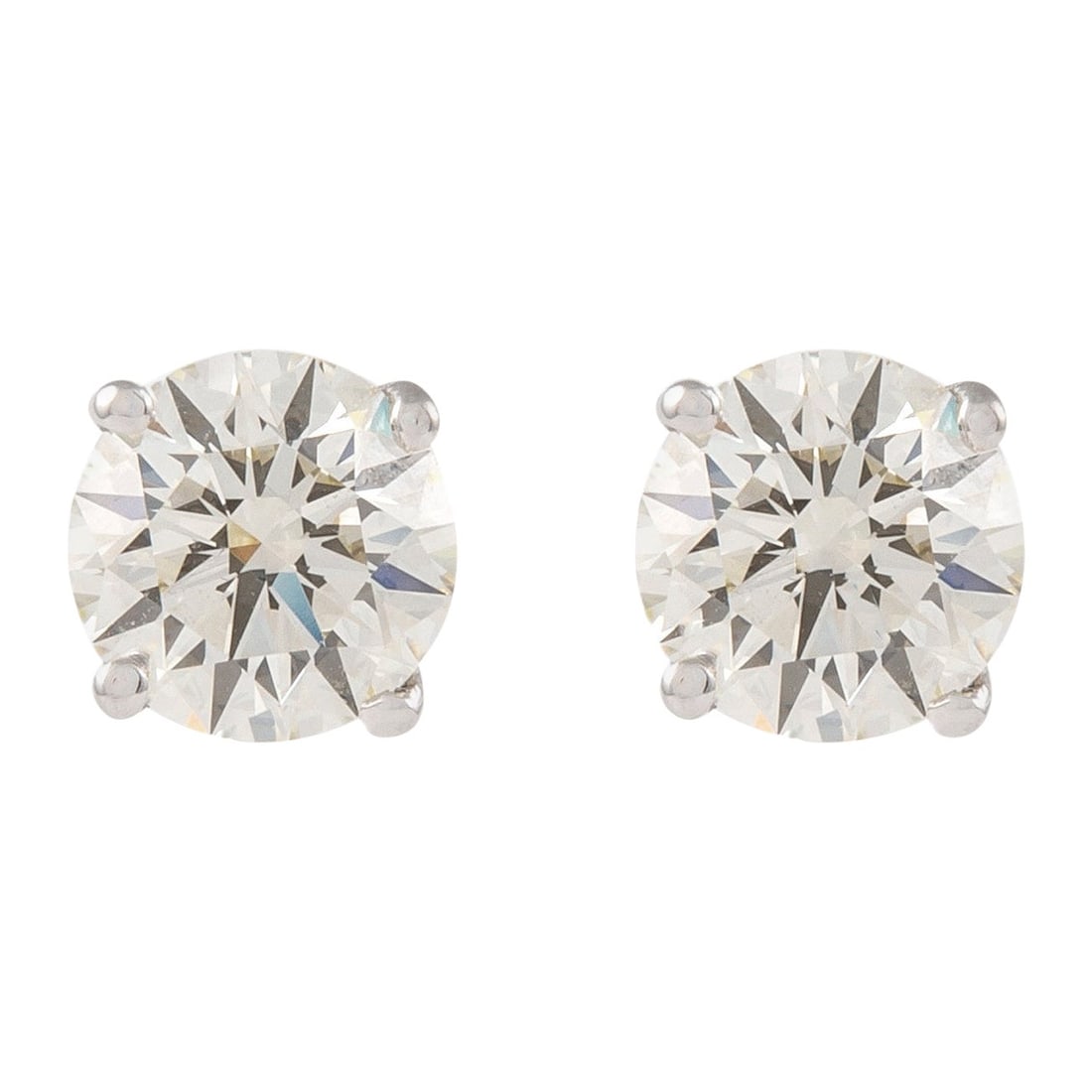 EGL Certified 1.44ct Diamond Stud Earrings in 14k White Gold: EGL Certified 1.44ct Diamond Stud Earrings in 14k White Gold Elevate your elegance with these stunning EGL Certified 1.44ct Diamond Stud Earrings, crafted in 14k white gold. Each earring features a ro