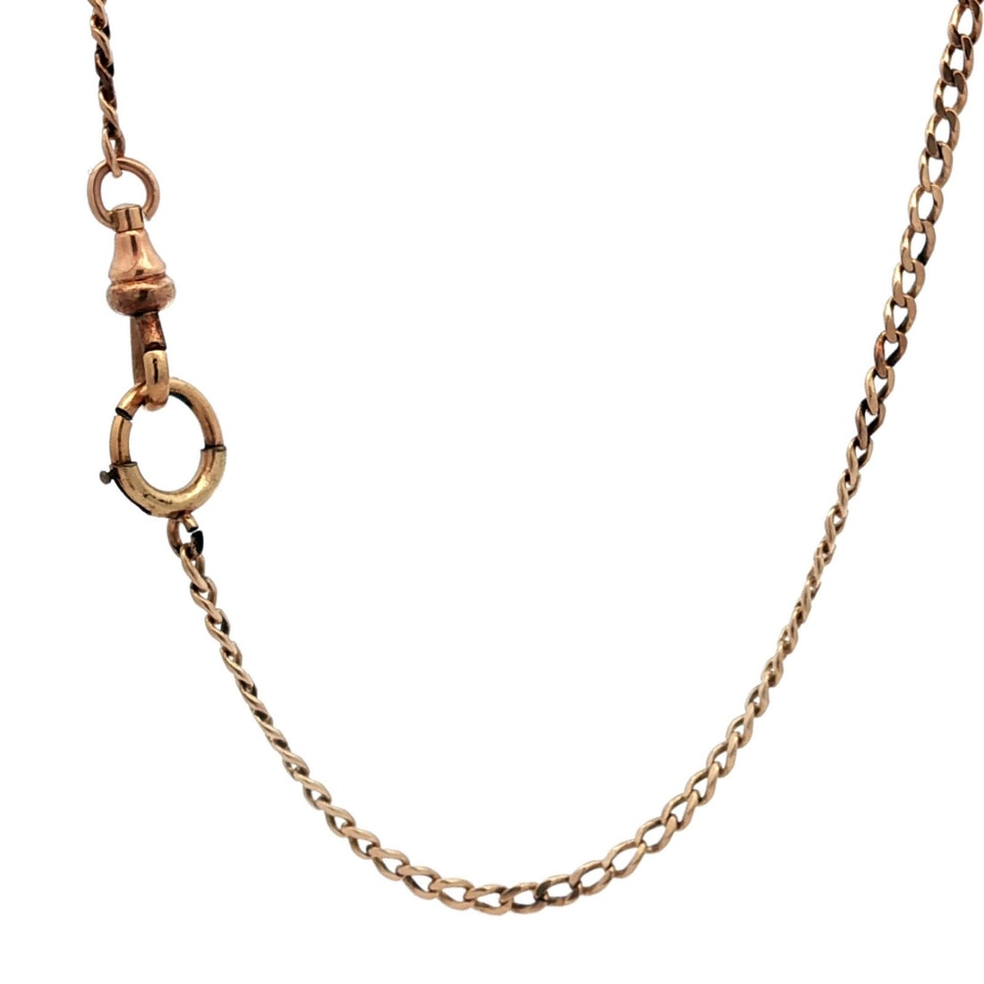 Antique Yellow Gold 13.5 Inch Curb Link Pocket Watch Chain Necklace: Antique Yellow Gold 13.5 Inch Curb Link Pocket Watch Chain Necklace This exquisite antique pocket watch chain necklace features a classic curb link design, crafted from solid yellow gold. Measuring 13