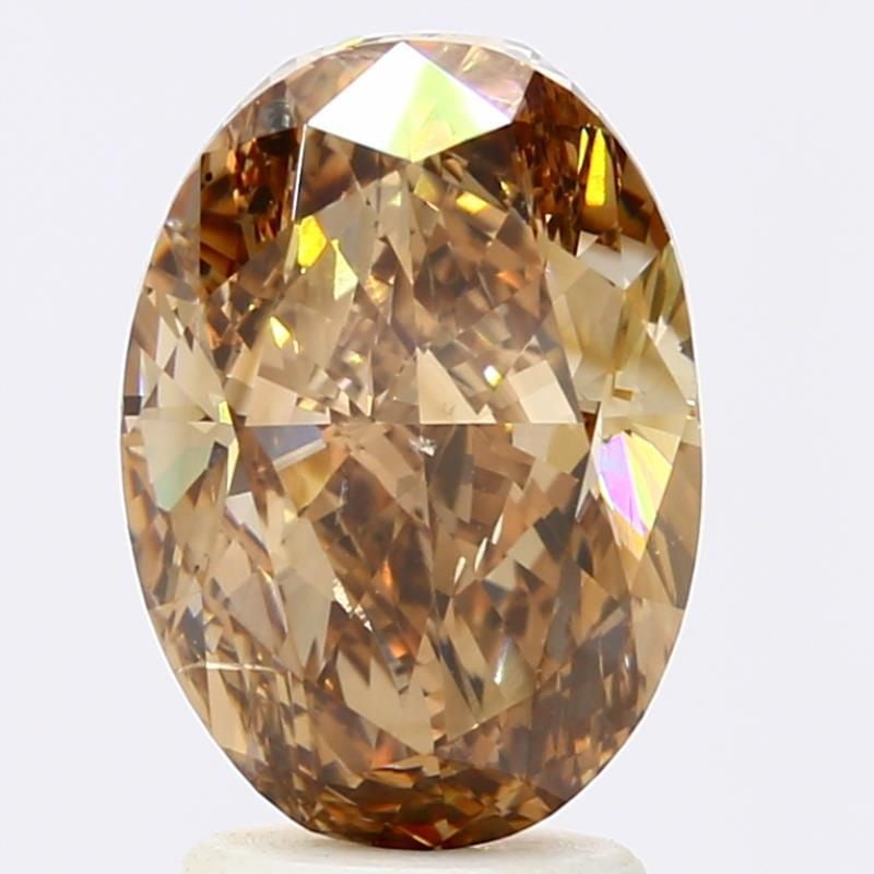 Loose Diamond - OVAL 3.02ct Fancy Dark Orangey Brown SI2: Loose Diamond - OVAL 3.02ct Fancy Dark Orangey Brown SI2 Source: Natural Shape: OVAL Carats: 3.02 Color: Fancy Dark Orangey Brown Certification: GIA Video: