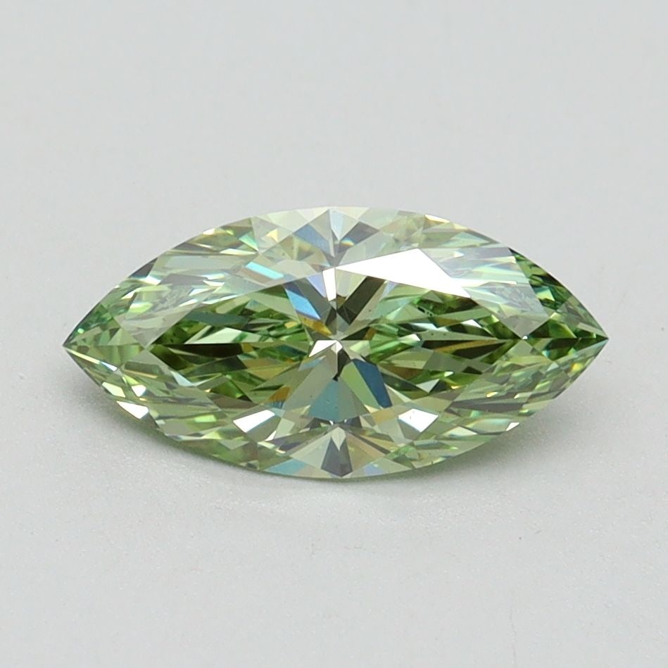 Loose Diamond - MARQUISE 1.03ct Fancy Vivid Green VS1: Loose Diamond - MARQUISE 1.03ct Fancy Vivid Green VS1 Source: This is a real non-mined Diamond that has been grown in a lab Shape: MARQUISE Carats: 1.03 Color: Fancy Vivid Green Certification: IGI Vid