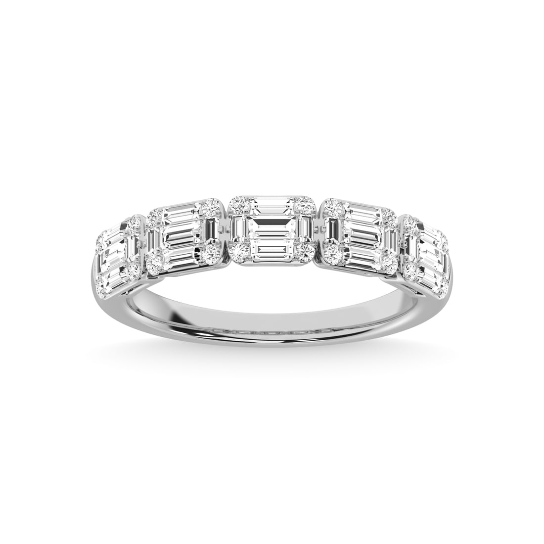 14K White Gold Diamond 5/8 Ct.Tw. Fashion Ring: 14K White Gold Diamond 5/8 Ct.Tw. Fashion Ring 14k White Gold Stone Color: G-h Stone Clarity: I1 Each ring is presented in standard size 6.5. Complimentary resizing is available between sizes 510 (in
