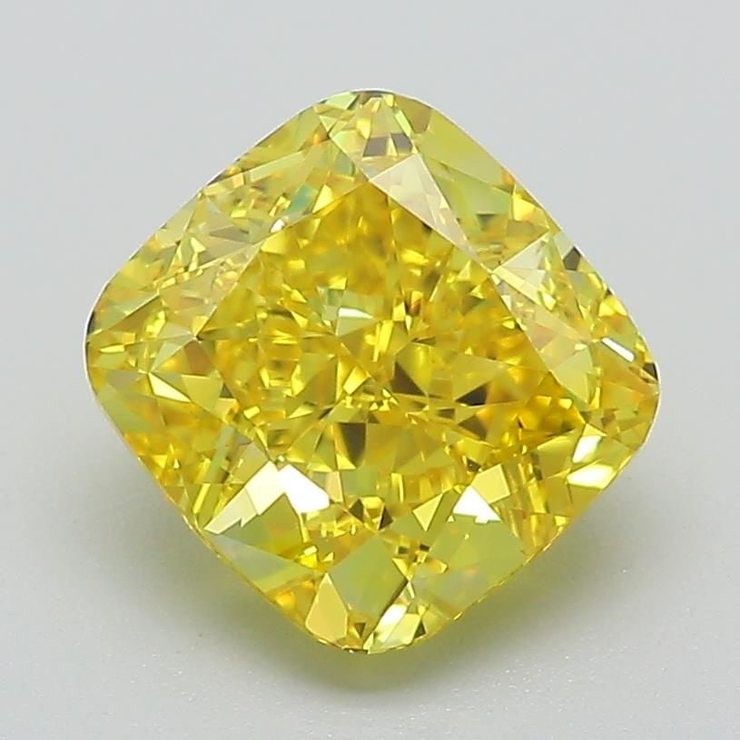 Loose Diamond - CUSHION MODIFIED 2.62ct Fancy Vivid Yellow VS1: Loose Diamond - CUSHION MODIFIED 2.62ct Fancy Vivid Yellow VS1 Source: This is a real non-mined Diamond that has been grown in a lab Shape: CUSHION MODIFIED Carats: 2.62 Color: Fancy Vivid Yellow Cert