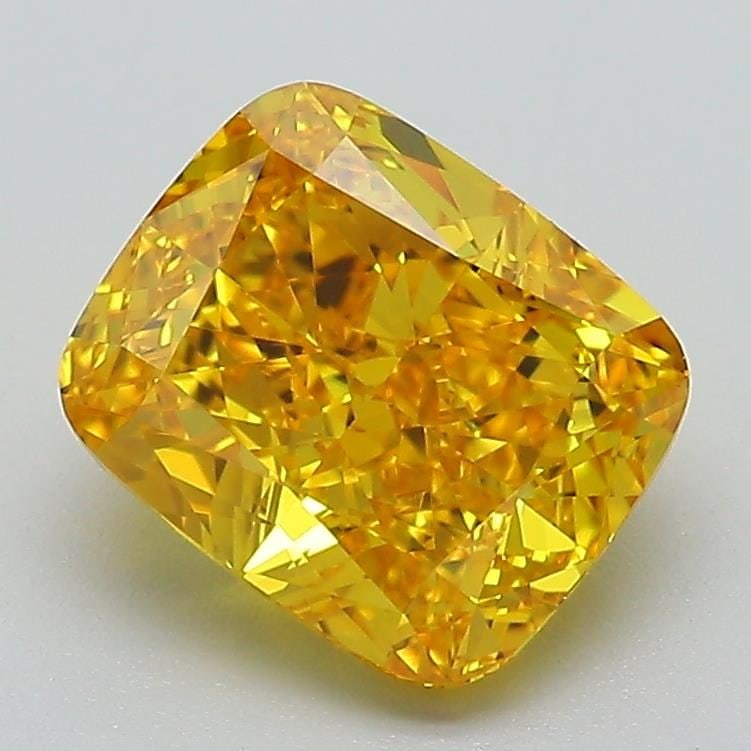 Loose Diamond - CUSHION MODIFIED 2.28ct Fancy Vivid Yellow VVS2: Loose Diamond - CUSHION MODIFIED 2.28ct Fancy Vivid Yellow VVS2 Source: This is a real non-mined Diamond that has been grown in a lab Shape: CUSHION MODIFIED Carats: 2.28 Color: Fancy Vivid Yellow Cer