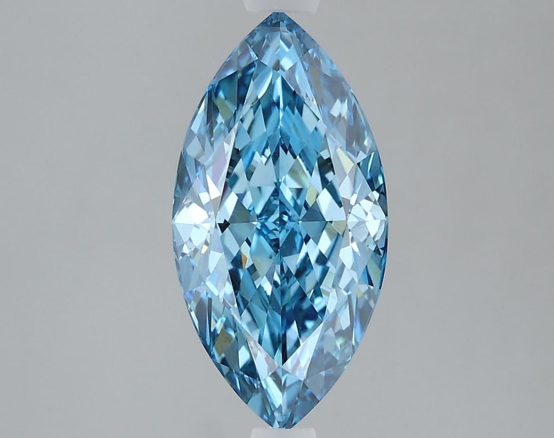 Loose Diamond - MARQUISE 2.28ct Fancy Vivid Blue VS1: Loose Diamond - MARQUISE 2.28ct Fancy Vivid Blue VS1 Source: This is a real non-mined Diamond that has been grown in a lab Shape: MARQUISE Carats: 2.28 Color: Fancy Vivid Blue Certification: IGI Video