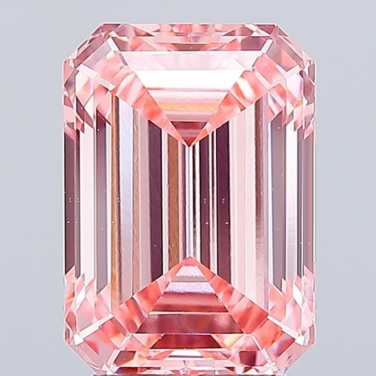 Loose Diamond - EMERALD 4.08ct Fancy Vivid Pink VS1: Loose Diamond - EMERALD 4.08ct Fancy Vivid Pink VS1 Source: This is a real non-mined Diamond that has been grown in a lab Shape: EMERALD Carats: 4.08 Color: Fancy Vivid Pink Certification: IGI Video: