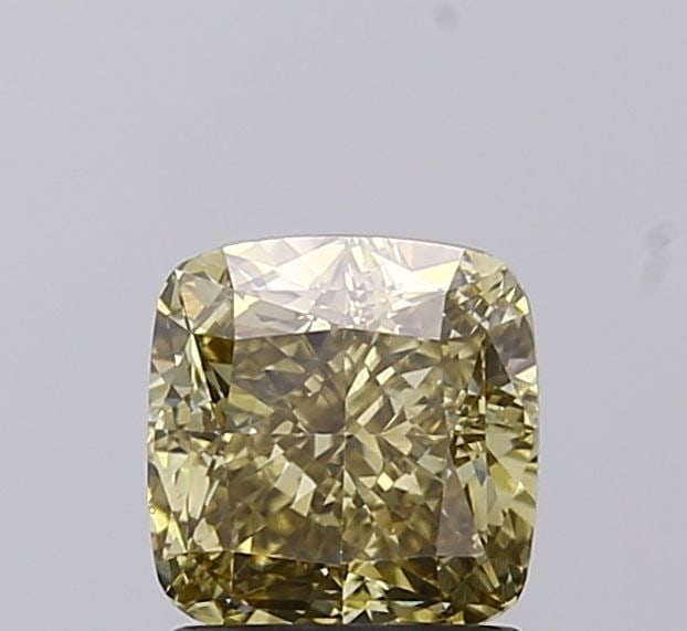 Loose Diamond - CUSHION MODIFIED 1.44ct Fancy Gray Yellow VS1: Loose Diamond - CUSHION MODIFIED 1.44ct Fancy Gray Yellow VS1 Source: This is a real non-mined Diamond that has been grown in a lab Shape: CUSHION MODIFIED Carats: 1.44 Color: Fancy Gray Yellow Certif
