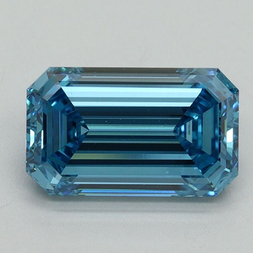 Loose Diamond - EMERALD 2.15ct Fancy Vivid Blue VS1: Loose Diamond - EMERALD 2.15ct Fancy Vivid Blue VS1 Source: This is a real non-mined Diamond that has been grown in a lab Shape: EMERALD Carats: 2.15 Color: Fancy Vivid Blue Certification: IGI Video: