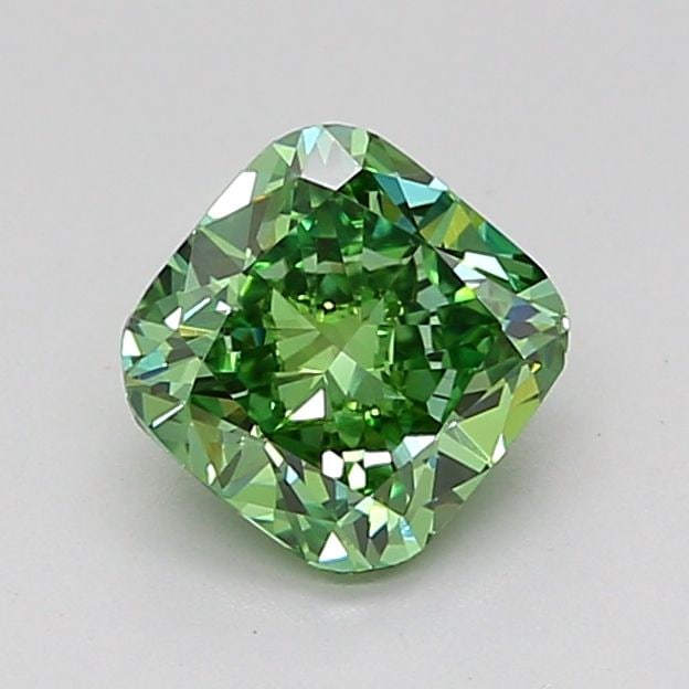 Loose Diamond - CUSHION MODIFIED 1.04ct Fancy Vivid Green VS1: Loose Diamond - CUSHION MODIFIED 1.04ct Fancy Vivid Green VS1 Source: This is a real non-mined Diamond that has been grown in a lab Shape: CUSHION MODIFIED Carats: 1.04 Color: Fancy Vivid Green Certif