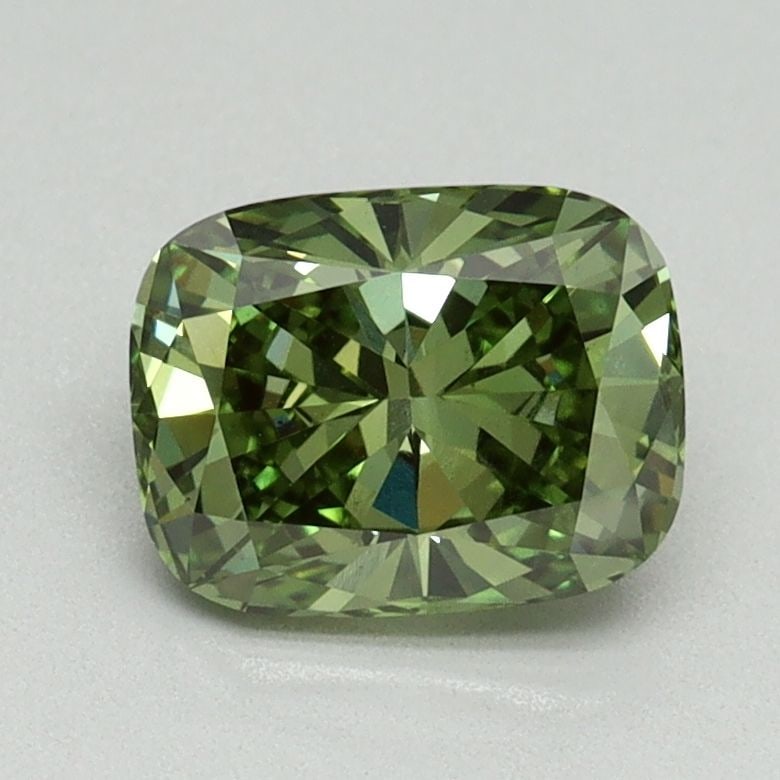 Loose Diamond - CUSHION MODIFIED 1.24ct Fancy Vivid Green VS1: Loose Diamond - CUSHION MODIFIED 1.24ct Fancy Vivid Green VS1 Source: This is a real non-mined Diamond that has been grown in a lab Shape: CUSHION MODIFIED Carats: 1.24 Color: Fancy Vivid Green Certif