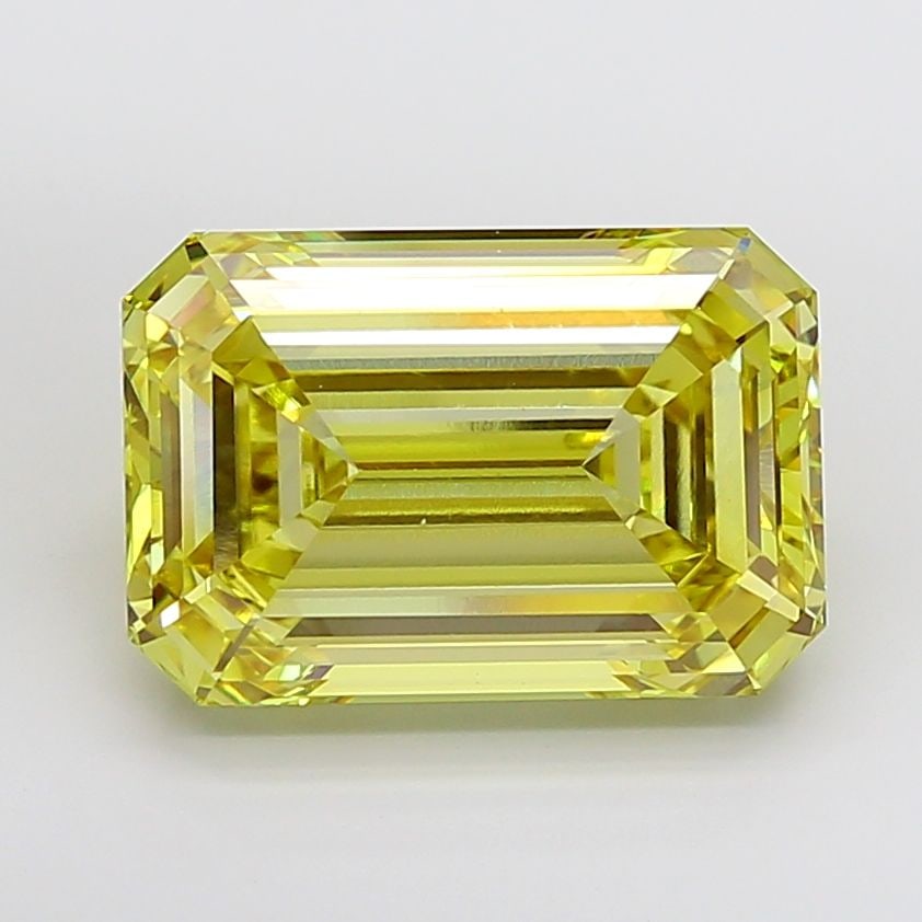 Loose Diamond - EMERALD 16.78ct Fancy Intense Yellow VS1: Loose Diamond - EMERALD 16.78ct Fancy Intense Yellow VS1 Source: This is a real non-mined Diamond that has been grown in a lab Shape: EMERALD Carats: 16.78 Color: Fancy Intense Yellow Certification: I
