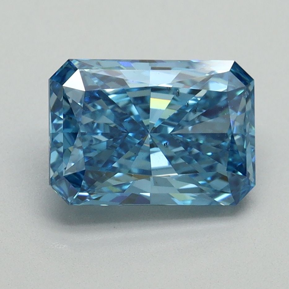 Loose Diamond - RADIANT 2.05ct Fancy Vivid Blue SI1: Loose Diamond - RADIANT 2.05ct Fancy Vivid Blue SI1 Source: This is a real non-mined Diamond that has been grown in a lab Shape: RADIANT Carats: 2.05 Color: Fancy Vivid Blue Certification: IGI Video: