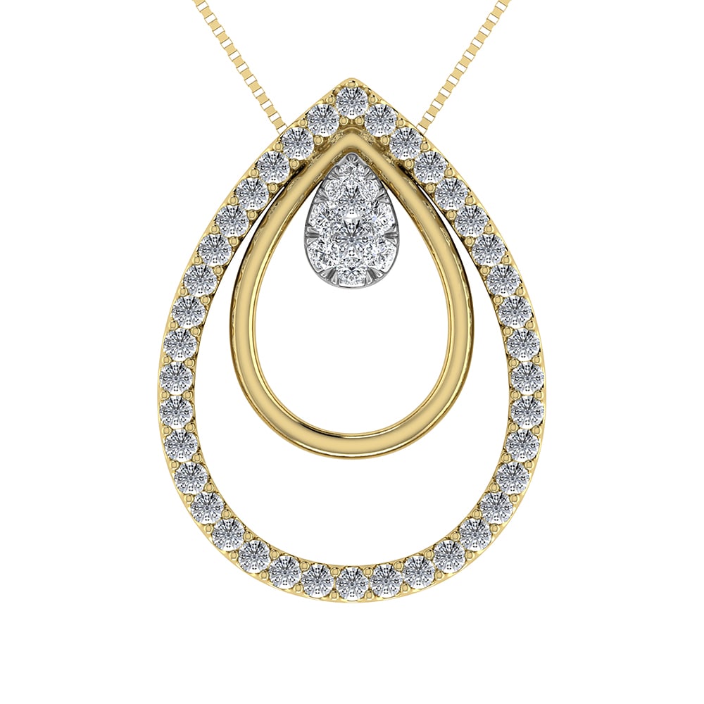 14K Yellow Gold 1/2 Ct.Tw. Diamond Double Slide Pendant: 14K Yellow Gold 1/2 Ct.Tw. Diamond Double Slide Pendant 14k Yellow Gold Stone Color: G-h Stone Clarity: I2 Unless otherwise specified, pendants that include a chain are paired with our standard 18-inc