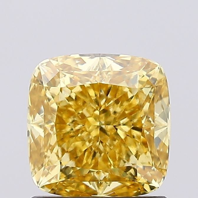 Loose Diamond - CUSHION MODIFIED 1.21ct Fancy Vivid Yellow VS1: Loose Diamond - CUSHION MODIFIED 1.21ct Fancy Vivid Yellow VS1 Source: This is a real non-mined Diamond that has been grown in a lab Shape: CUSHION MODIFIED Carats: 1.21 Color: Fancy Vivid Yellow Cert