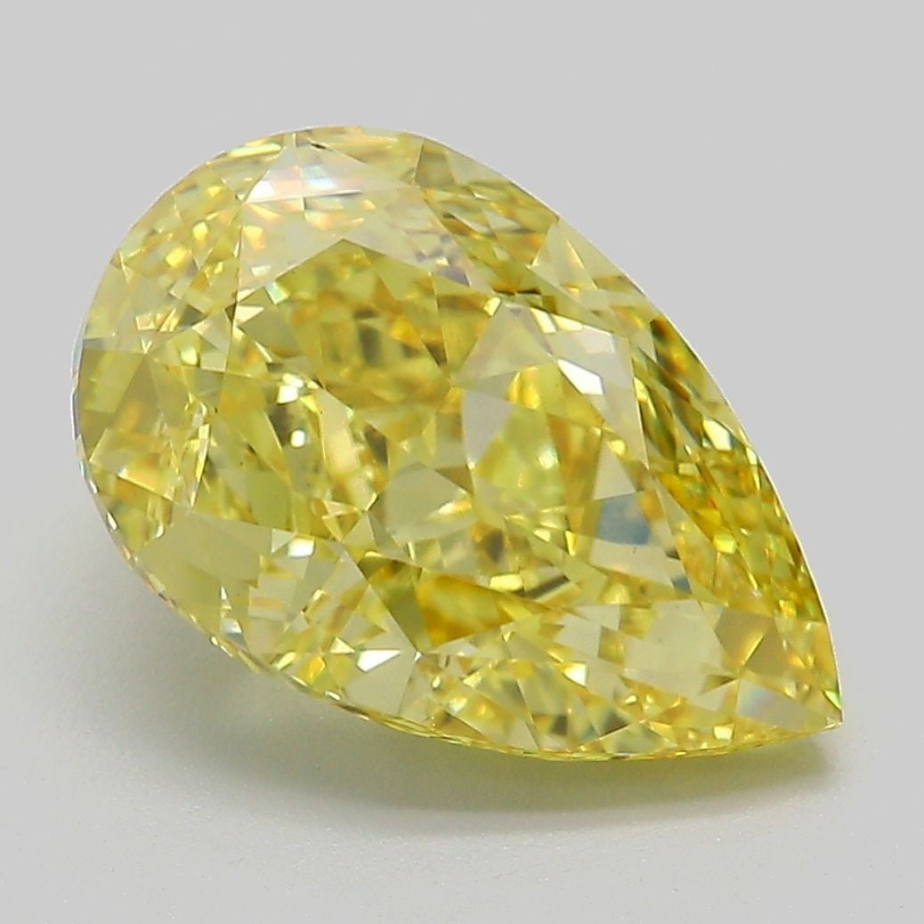 Loose Diamond - PEAR 5.25ct Fancy Intense Yellow VS1: Loose Diamond - PEAR 5.25ct Fancy Intense Yellow VS1 Source: This is a real non-mined Diamond that has been grown in a lab Shape: PEAR Carats: 5.25 Color: Fancy Intense Yellow Certification: IGI Video