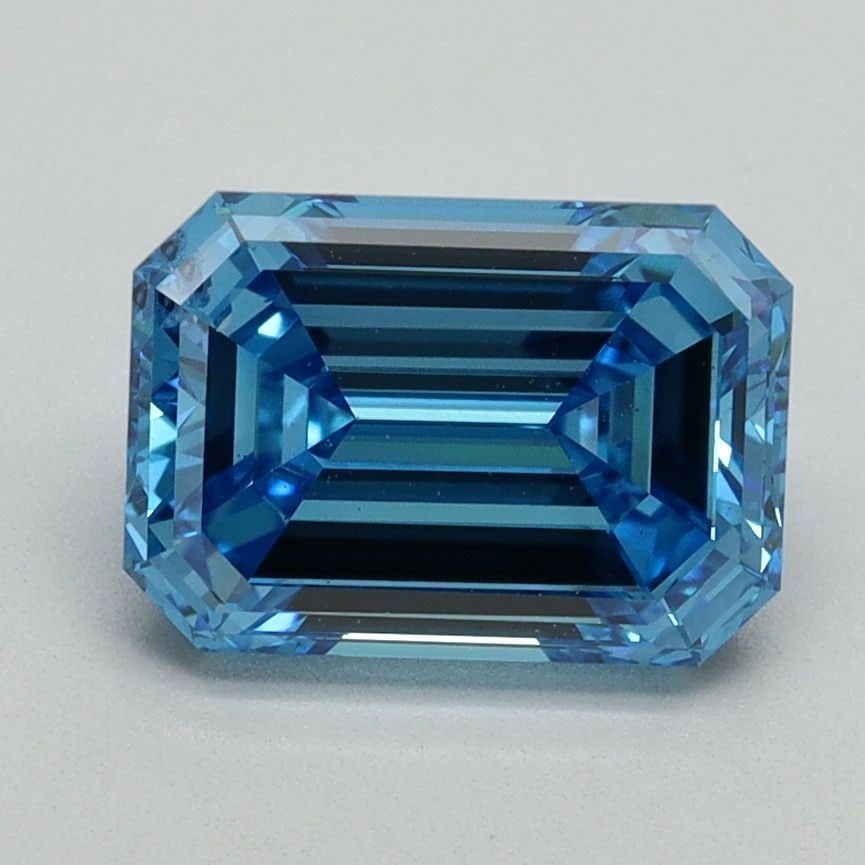 Loose Diamond - EMERALD 2.04ct Fancy Vivid Blue SI1: Loose Diamond - EMERALD 2.04ct Fancy Vivid Blue SI1 Source: This is a real non-mined Diamond that has been grown in a lab Shape: EMERALD Carats: 2.04 Color: Fancy Vivid Blue Certification: IGI Video: