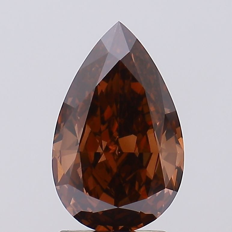 Loose Diamond - PEAR 2.12ct Fancy Brown VVS2: Loose Diamond - PEAR 2.12ct Fancy Brown VVS2 Source: This is a real non-mined Diamond that has been grown in a lab Shape: PEAR Carats: 2.12 Color: Fancy Brown Certification: IGI Video: